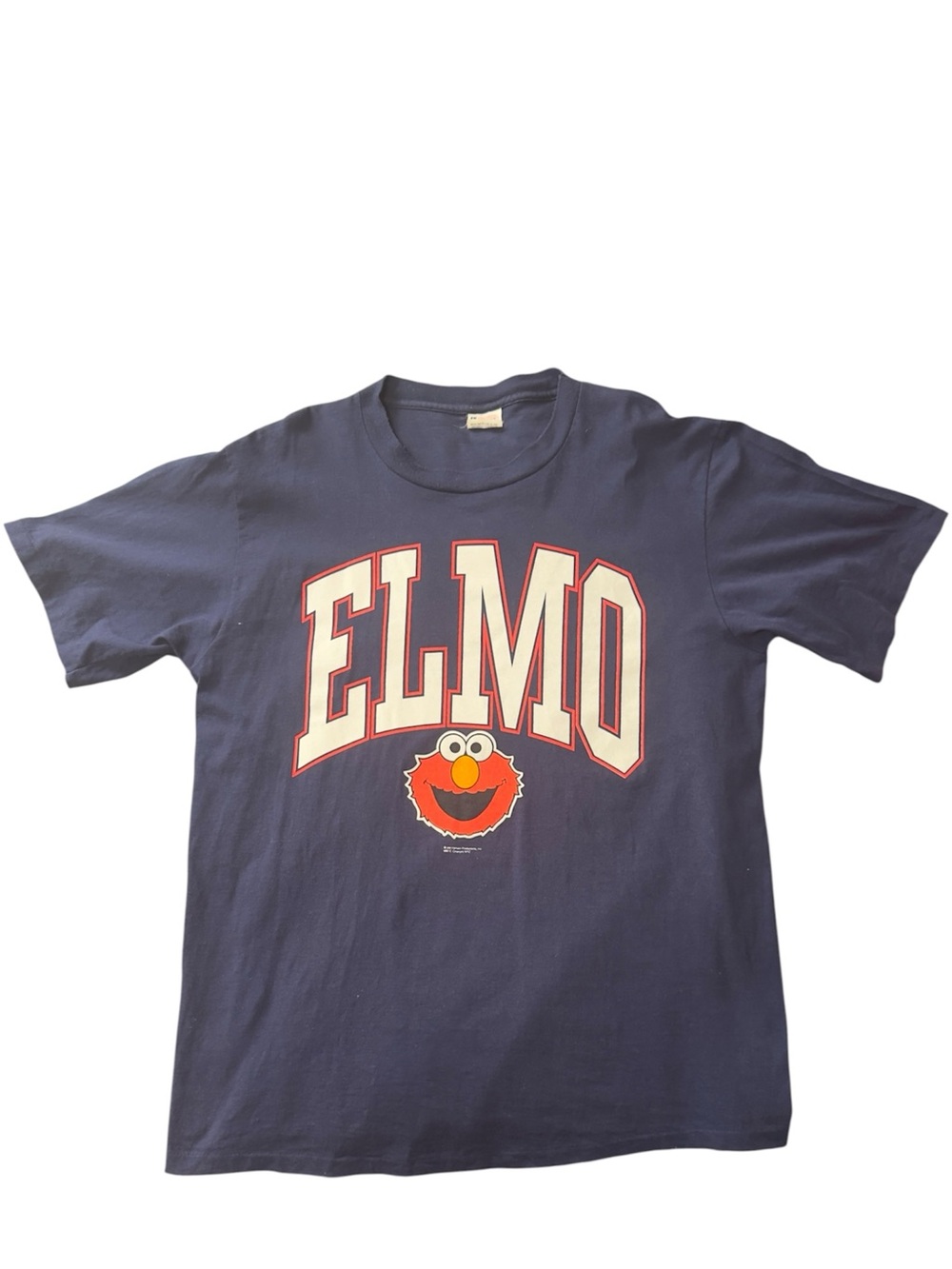 Men's Navy Elmo Graphic Short Sleeve Tee